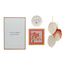Kit Decorativo de Parede com Quadro Bordado Viver é Melhor que Sonhar, Quadro Floral, Prato Decorativo e Folhas em Macramê