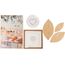 Kit Decorativo de Parede Mirante com Quadro Sêneca, Prato Decorativo Coração Arabesco e Folhas em Palha de Carnaúba