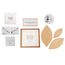 Kit Decorativo de Parede com Quadros Poéticos, Prato Decorativo e Folhas em Palha de Carnaúba