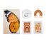 Kit Decorativo de Parede Papillon com Quadro Borboleta, Prato Passarinho, Macramê Rainbow e Quadros Minimalistas