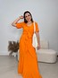 VESTIDO LONGO MIRIAM - VISCOLINHO FORRADA  - LARANJA 