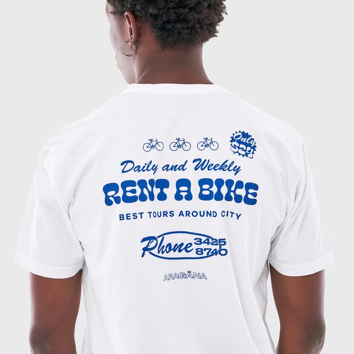 Camiseta Aragäna | Rent a Bike Branco