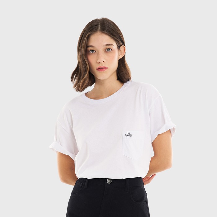 Camiseta Bolso Aragäna | Bordado Bike Branco