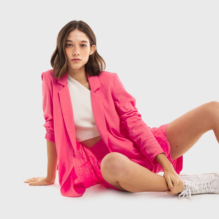 Blazer Feminino Aragäna | Linho Rosa