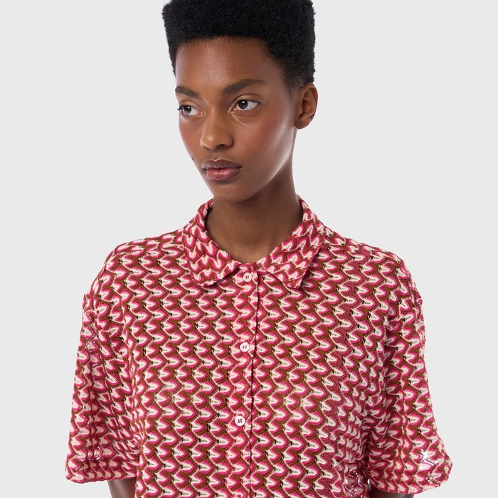 Camisa Aragäna | Crochê Rosa