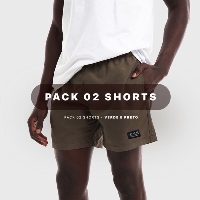 Pack 02 Shorts Aragäna | Verde e Preto