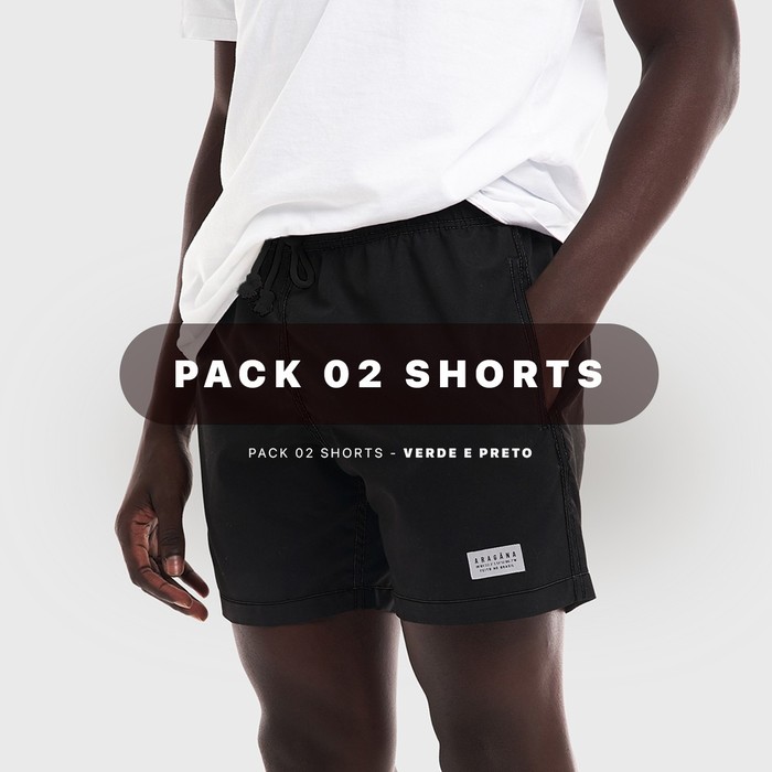 Pack 02 Shorts Aragäna | Verde e Preto
