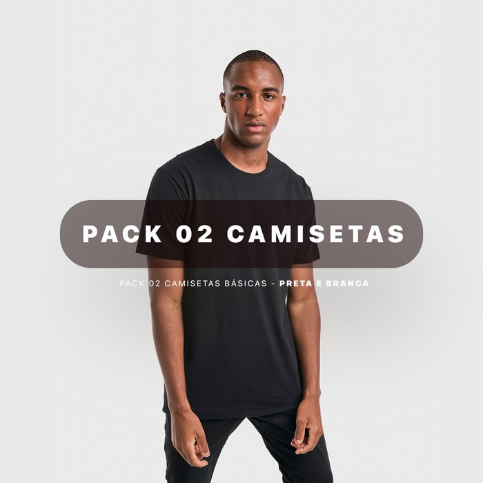 Pack 02 Camisetas Aragäna | Básicas Preto e Branco