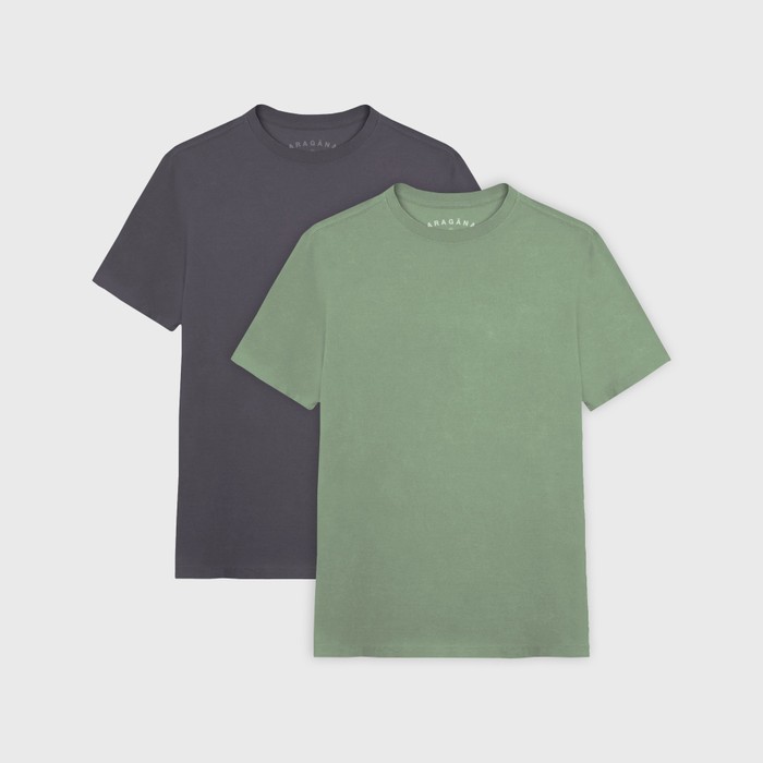 Pack 02 Camisetas Aragäna | Básicas Verde e Cinza Chumbo