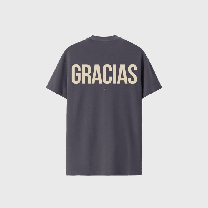 Camiseta Oversized Aragäna l Gracias Cinza