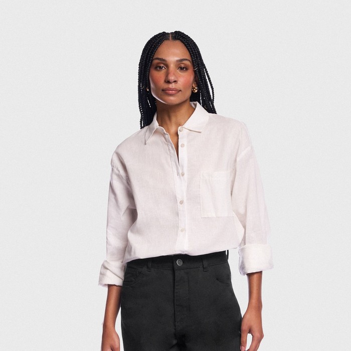 Camisa Feminina Aragäna | Linho Off White