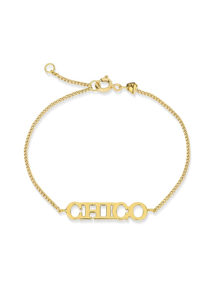 Foto do produto Pulseira ID de Ouro (nome personalizado acima de 6 letras)