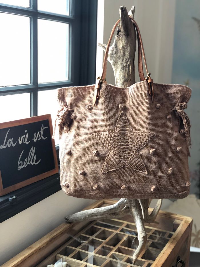 Bolsa ETOILE Crochê Bege