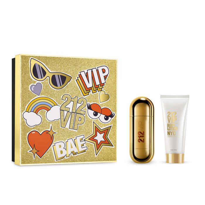 Kit 212 Vip Carolina Herrera Perfume Feminino Eau de Parfum 80ml + Loção Hidrtante 100ml