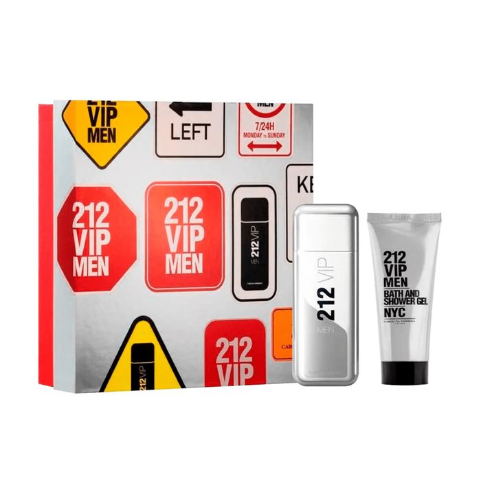 Kit 212 Vip Men Carolina Herrera Masculino Eau de Toilette 100ml + Gel de Banho 100ml
