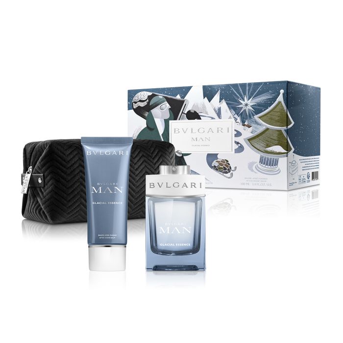 Kit Bvlgari Man Glacial Essence Perfume Masculino Eau de Parfum 100ml + Pós-Barba 100ml + Nécessaire