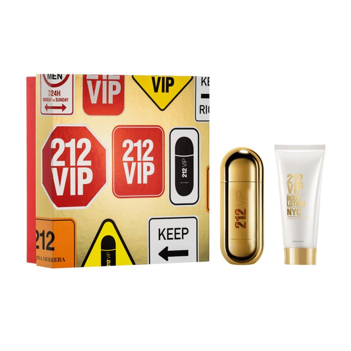 Kit 212 Vip Carolina Herrera Feminino Eau de Parfum 80ml + Loção Hidratante 100ml