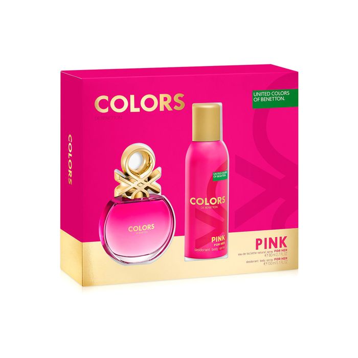 Kit Benetton Colors Pink Feminino Perfume Eau De Toilette 80ml + Desodorante Spray 150ml