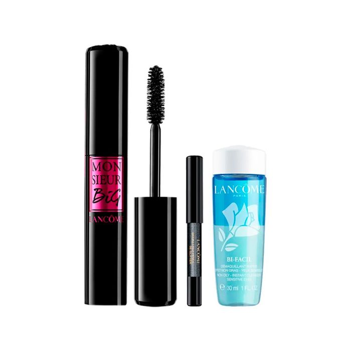 Kit Monsieur Big Coffret Lâncome Máscara para Cílios + Lápis Delineador Drama Liqui 08 + Demaquilante Bi-Facil 30ml