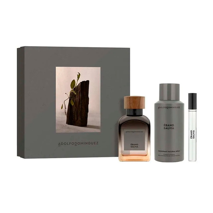 Kit Adolfo Dominguez Ébano Salvia Eau de Parfum 120ml + Deo 150ml + Eau de Parfum 10ml