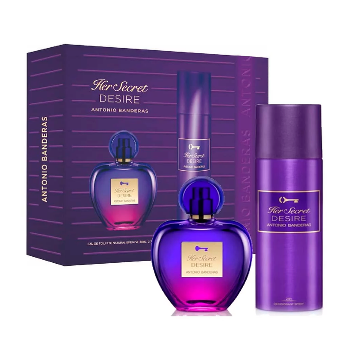 Kit Banderas Her Secret Desir Eau De Toilette 80ml + Deo 150ml