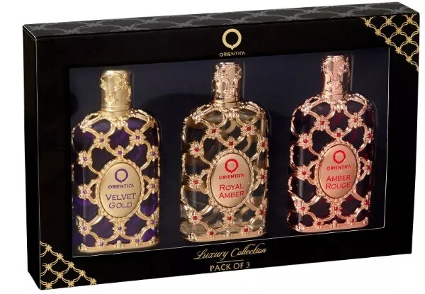 Kit Luxury Collection Orientica Eau De Parfum Compartilhado Amber Rouge 30ml + Royal Amber 30ml + Velvet Gold 30ml