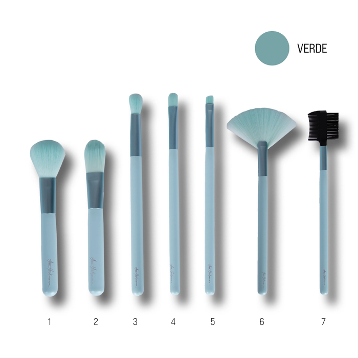 Kit  Color Block Pincéis Para Maquiagem  Ana  Hickmann -Verde Água 