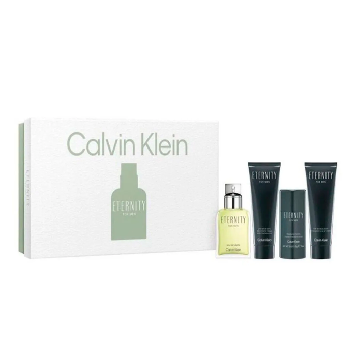 Kit  Eternity For  Men  Calvin  Klein  Eau  De  Toilette  Perfume  Masculino - 100ML + Pós -Barba 100ML + Desodorante 75ML + Gel  De Banho Corpo &Cabelo 100ML