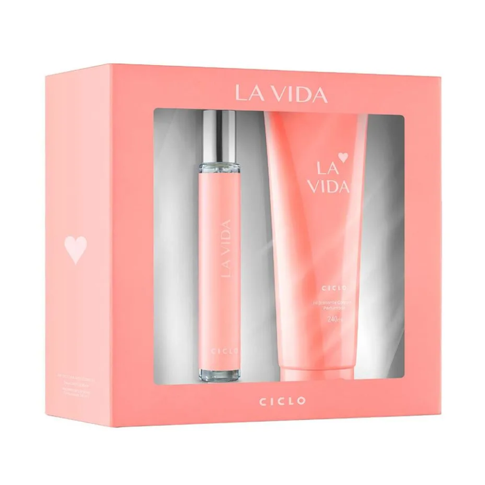 Kit La Vida Ciclo Deo  Colônia  Perfume  Feminino  - 30ml + Loção  Hidratante 240ml 