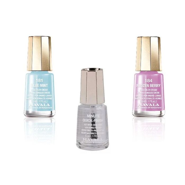 Kit  Esmalte  Mavala  Mini  Colors  Blue Mint+ Frozen Berry+ Minute Quic