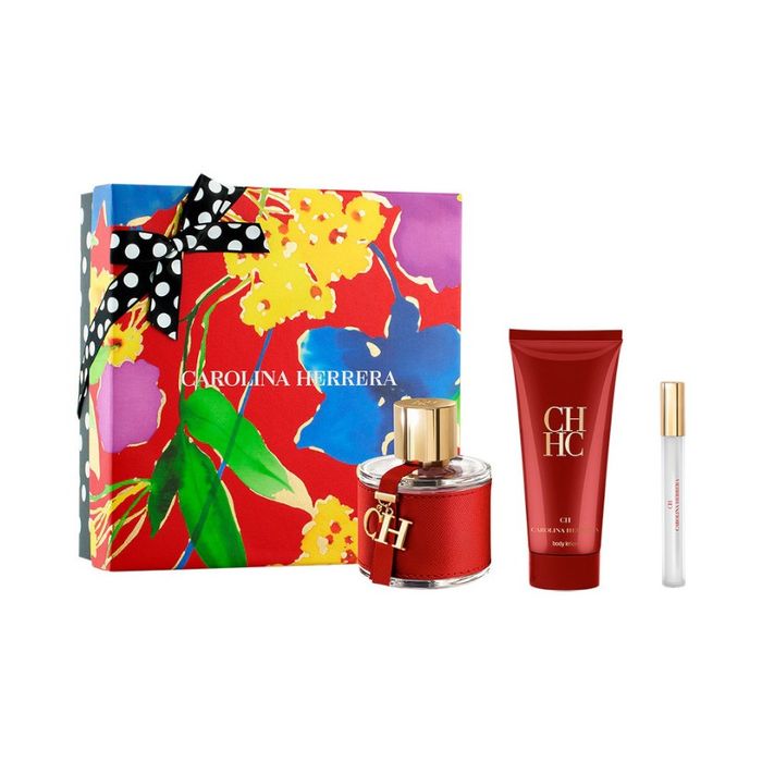 Kit CH  Carolina Herrera Eau De Parfum  Perfume Feminino - 100ml + Loção Corporal 100ml + Tamanho Viagem 10ml