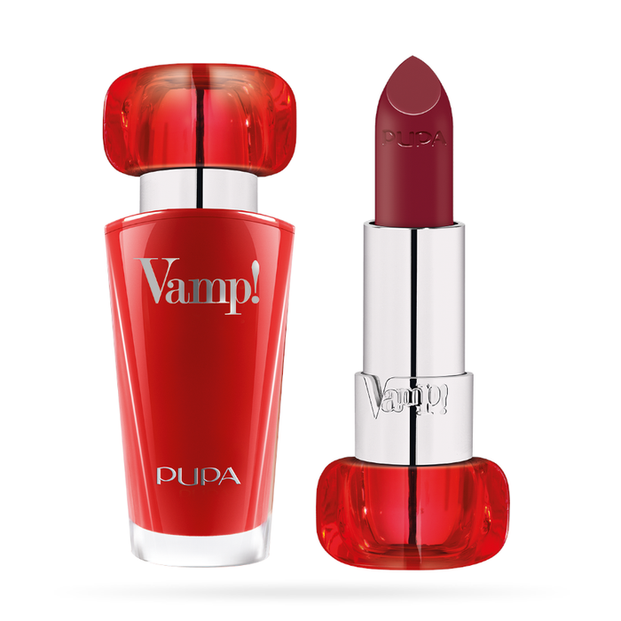 Vamp! Batom Labial Luminoso Volumizador Pupa Milano 300 Scarlet Bordeaux