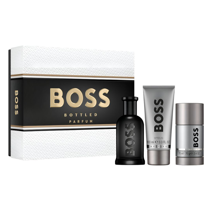 Kit Boss Bottled Hugo Boss Parfum Perfume Masculino - 100ml + Gel De Banho 100ml + Desodorante  75ml