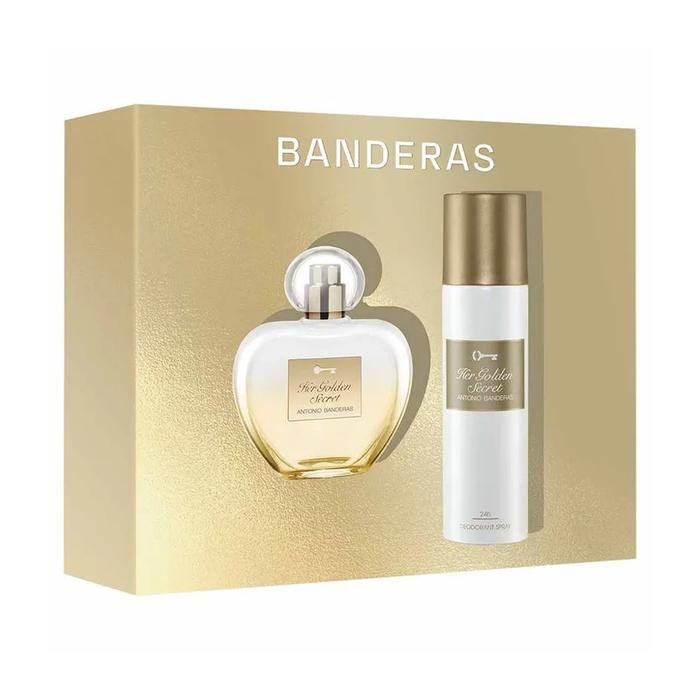 Kit Her Golden Secret Banderas Eau De Toilette Perfume Feminino - 80ml+ Desodorante 150ml