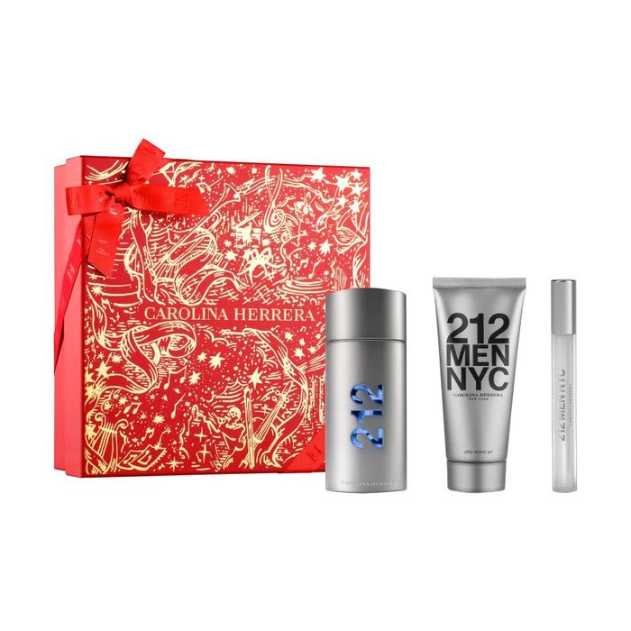 Kit 212 Men Nyc Carolina Herrera Eau De Toilette Perfume Masculino 100ml + Pós-Barba  100ml + Travel Size 