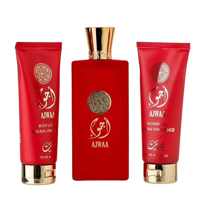 Kit Ajwaa Nusuk Eau De Parfum Perfume Feminino 100ml + Shower Gel + Body Lotion  100ml