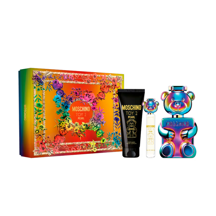 Kit Toy 2 Pearl Moschino Eau De Parfum Perfume Compartilhado 100ml + Loção Corporal 100ml + Tamanho Viagem 10ml