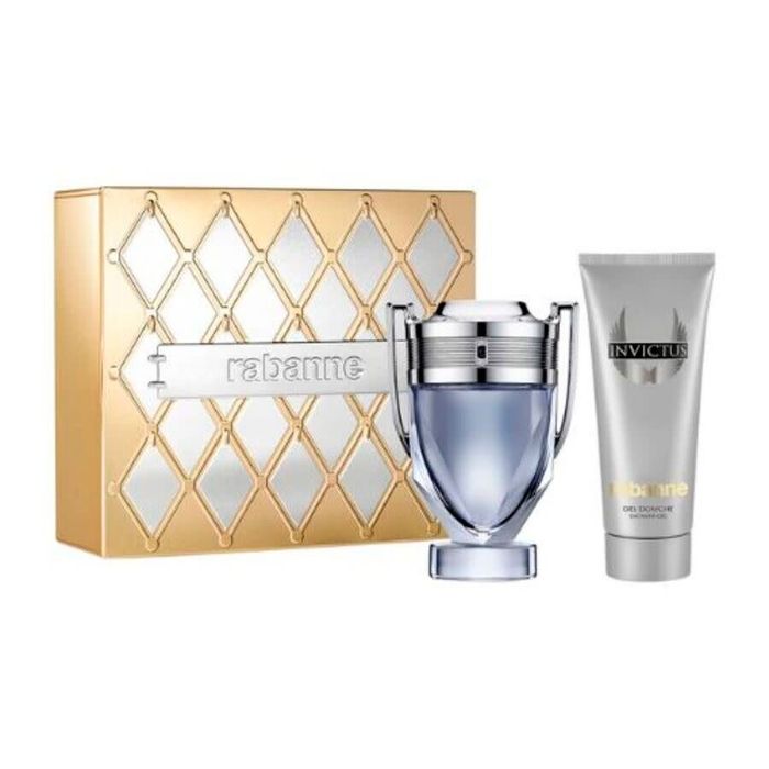 Kit Invictus Rabanne Eau De Toilette Perfume Maculino - 100ml - Gel De Banho 100ml