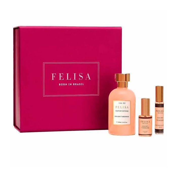 Kit Golden Tuberose Intense Felisa Feminino Eau de Parfum 100ml + Miniatura 10ml + Hair Spray 10ml