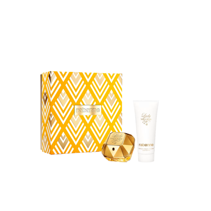 Kit  Lady Million Rabanne Feminino Eau De Parfum 80ml E Body Lotion 100ml