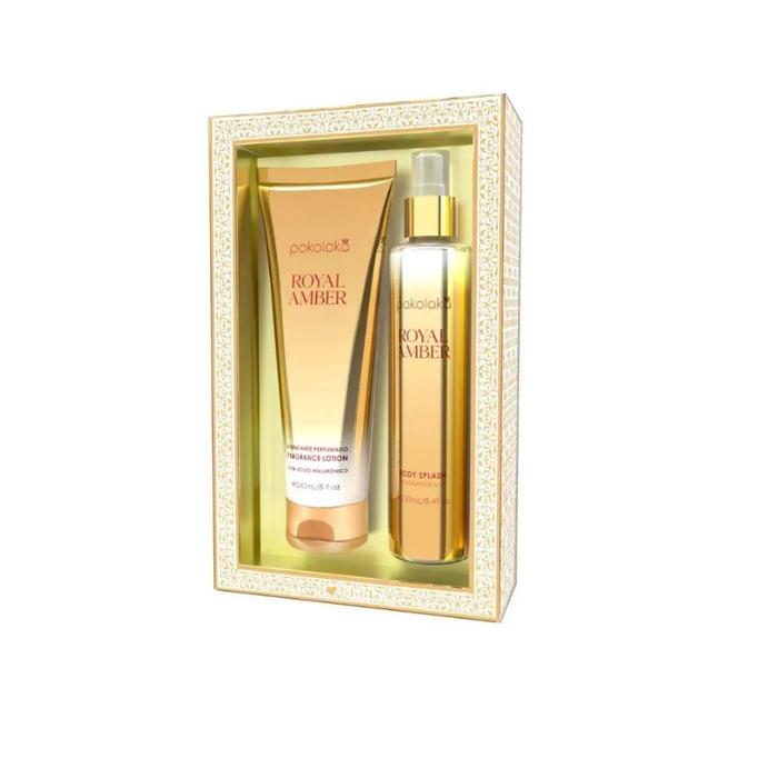 Kit Royal Amber Pokoloka Loção+Body Splash Feminino-240ml