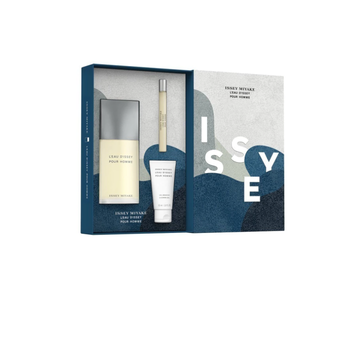 Kit L'Eau d'Issey Pour Homme  Issey Miyake  Eau de Toilette Perfume Masculino  125ml + 10ml+ Shower Gel 50ml