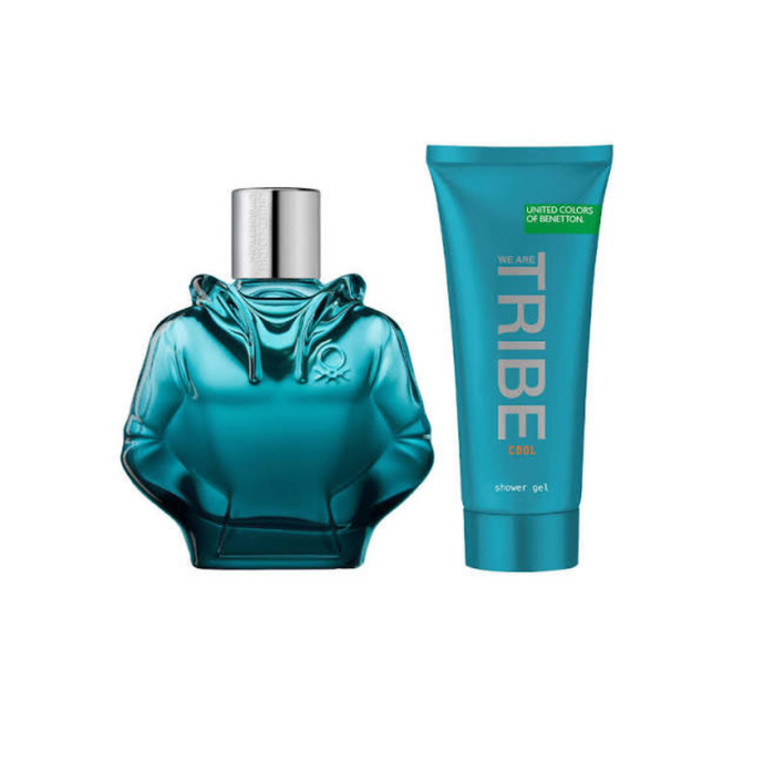Tribe Cool Benetton Eau de Toilette Perfume Masculino - Kit 90ml + Gel de Banho 75ml