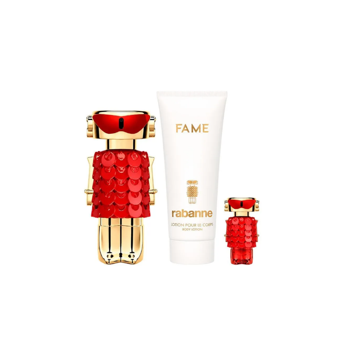 Kit Fame in Love Rabanne Eau de Parfum Perfume Feminino - 80ml + Body Lotion 100ml + Miniatura 4ml