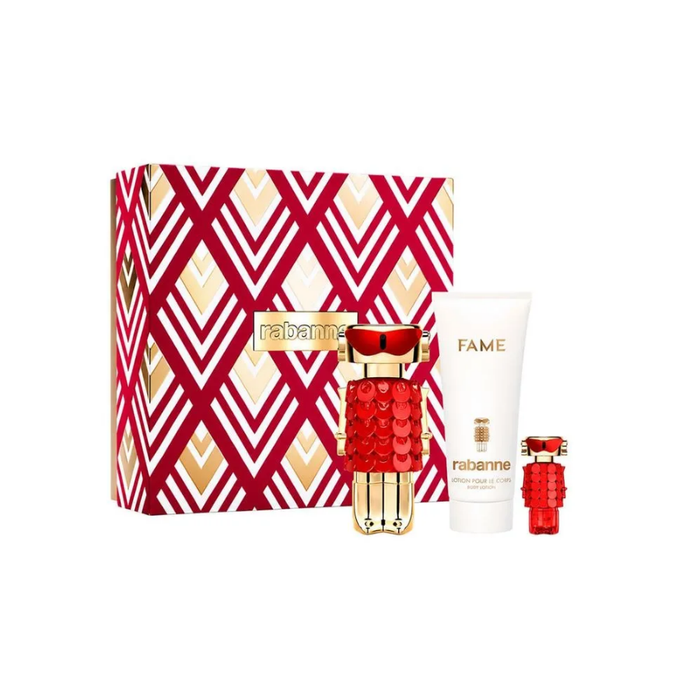 Kit Fame in Love Rabanne Eau de Parfum Perfume Feminino - 80ml + Body Lotion 100ml + Miniatura 4ml