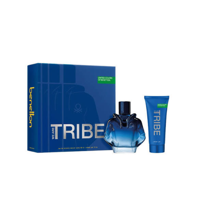 Kit Tribe Benetton Eau de Toilette Perfume Masculino - 90ml + Gel de Banho 75ml