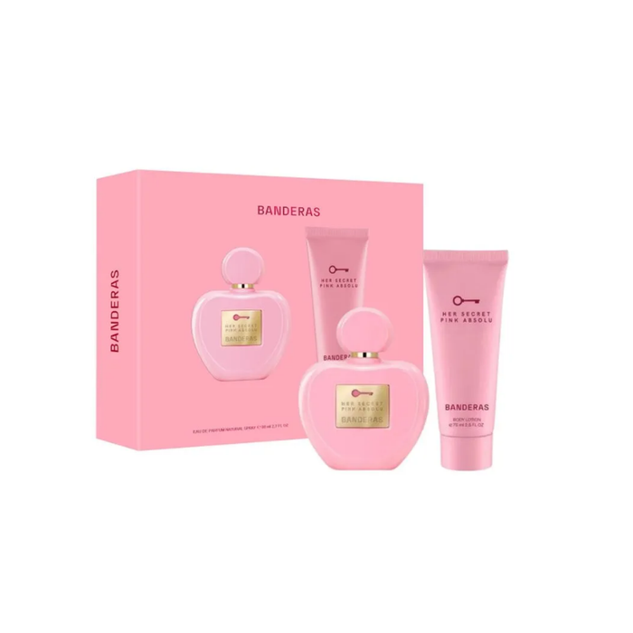 Kit Her Secret Pink Absolu Banderas Eau de Parfum Perfume Feminino - 80ml + Body Lotion 75ml