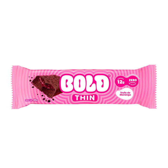 BARRA DE PROTEÍNA TRUFA DE MORANGO BOLD THIN 40G