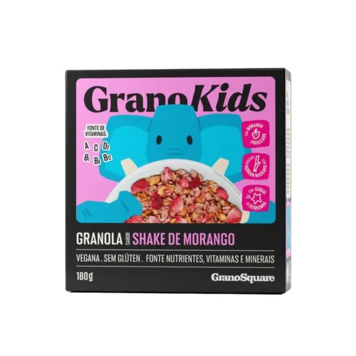 GRANOLA KIDS SHAKE MORANGO GRANO SQUARE 180G