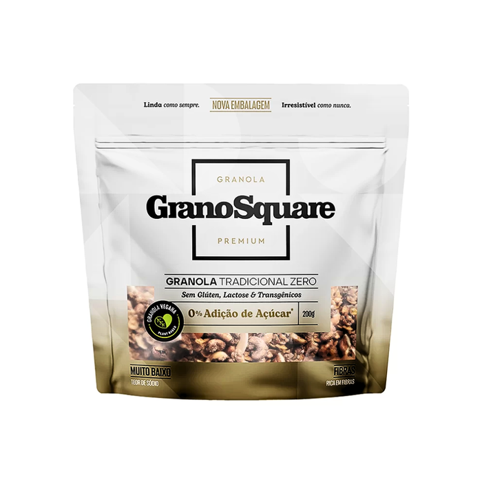 GRANOLA TRADICIONAL ZERO AÇÚCAR GRANO SQUARE 200G